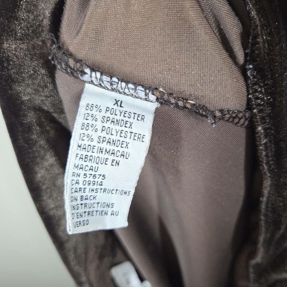 Vtg 90s Y2K Dark Chocolate Brown Velvet Maxi Skirt Pull On Grunge Whimsigoth XL - Picture 7 of 8